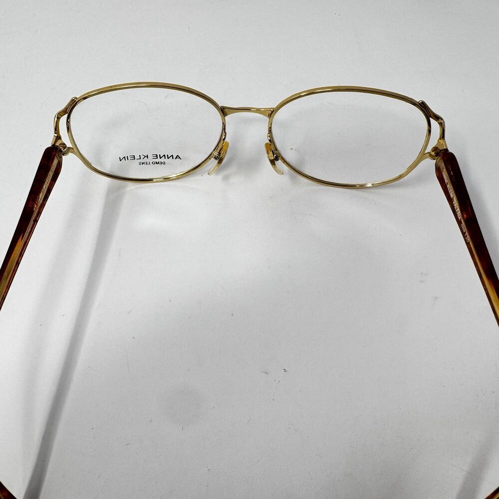 Vintage Anne Klein Valeria 322 Gold Tortoise Eyeglass Frames 56-17-135 New - Picture 6 of 10